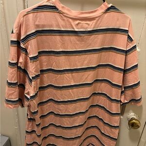 Striped Stussy T-Shirt XL Work Once
